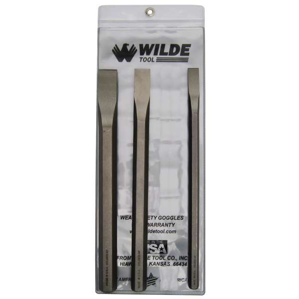 Wilde 3-PIECE LONG COLD CHISEL SET-VINYL POUCH CCL 3.NP/VP